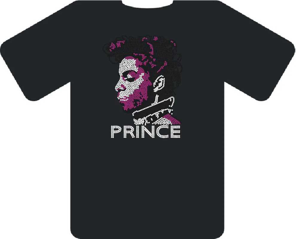 Prince Rhinestone Transfer Patterns, Hot-Fix Glass Crystal Motif, Applique Heat Transfers for Clothes