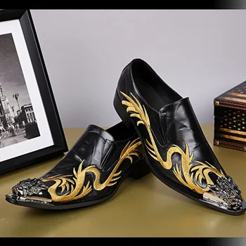

Shoes British Style Schoenen Mannen Genuine Leather Loafers Cow Leather Pointed Toe Leisure Full Grain Leather Slip-on Man Solid