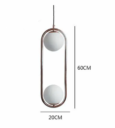 20X60CM SLIVER Современный Креативный Овальный дизайн Led подвесной светильник Арт Лофт Латунь Столовая Кофейня Бар прикроватные декоративные огни светильники - Цвет корпуса: 20X60CM SLIVER