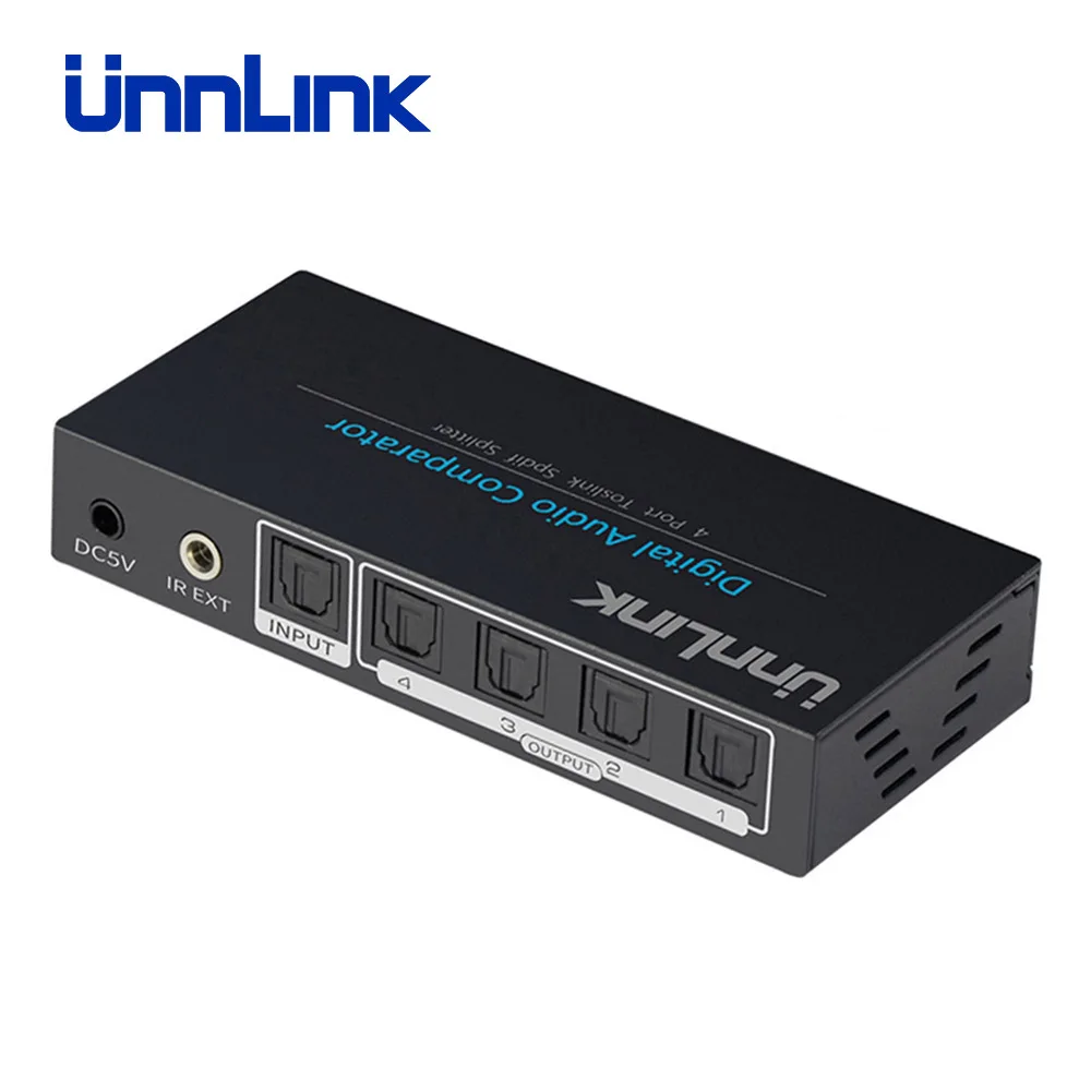 Unnlink HIFI 5 1 SPDIF Toslink оптический 1x4 аудио сплиттер в 4 Out с ИК пультом для усилителя