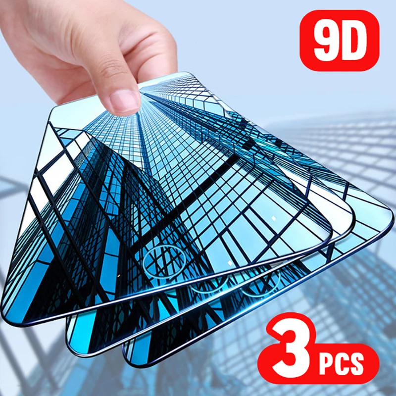 

3Pcs Screen Protector for iPhone XR XS Max Tempered Glass For iPhone 7 6 6s 8 Plus 9D Glass For iPhone X 10 Protective Glass