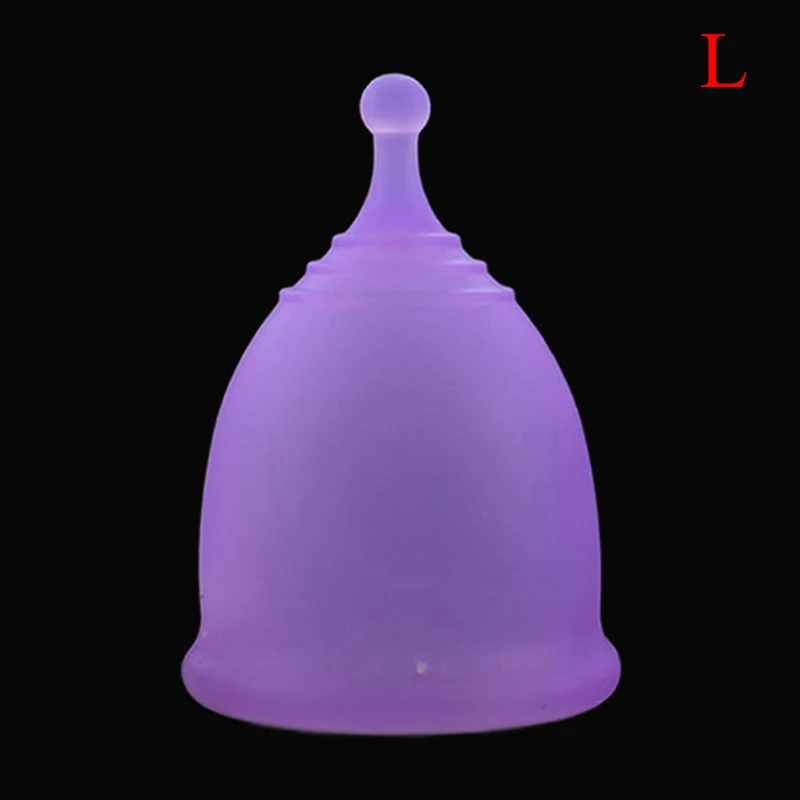 1 Pc Silicone Menstrual Cup Medical Grade Soft Moon Lady Period Hygiene Reusable Cup S/L Sizes Random Color
