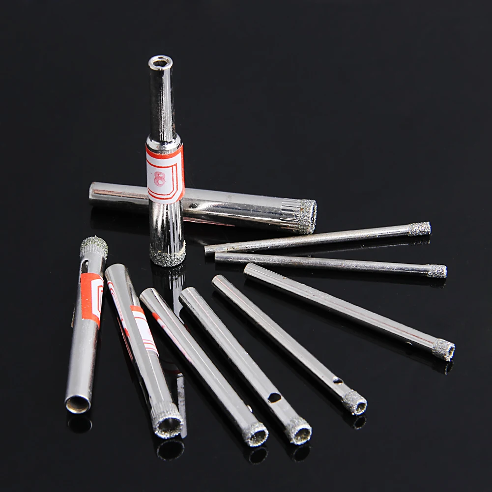 10Pcs 3-8mm Diamond Coated Core Saw Hole Drill Tool Set For Glass Marble TilesDrop ship 10Pcs 3-8mm Diamond Coated Core Saw Hole Drill Tool Set For Glass Marble TilesDrop ship