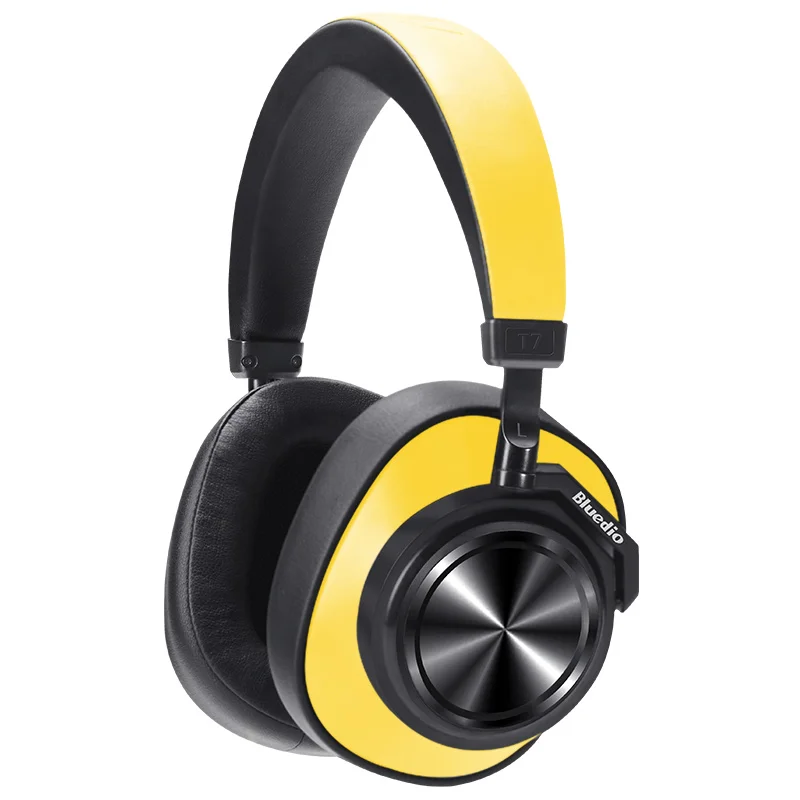 Беспроводная Bluetooth 5,0 шумоподавление система активного шумоподавления над ухом драйвер стерео беспроводные гарнитуры с микрофоном - Цвет: Цвет: желтый