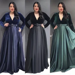 African Velvet Evening Dresses For Women Sexy Satin Dinner Gown Dashiki Ankara Wedding Party Robe Elegant Kaftan Maxi Long Dress