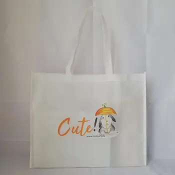 

1000pcs/lot Big Size White Non Woven Tote Bag Custom Your Company Logo Full/Colorful Logo Printed for Exhibition Events Gift