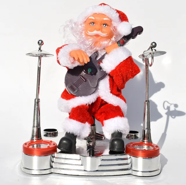 Moonbiffy 2022 New Electric Santa Claus Playing Piano Music Doll Christmas Decorations Children Gift Toys Electric Band 3