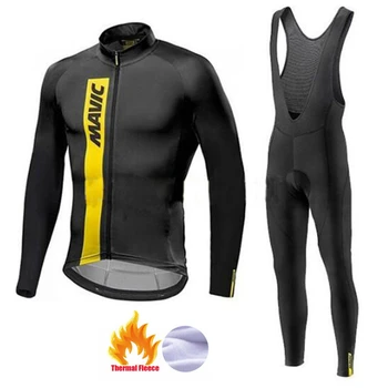 

2020 MAVIC Cycling Clothing Suit Winter Thermal Fleece Cycling Jersey Set Racing Maillot Rock Racing Bike Clothes Ropa Ciclismo
