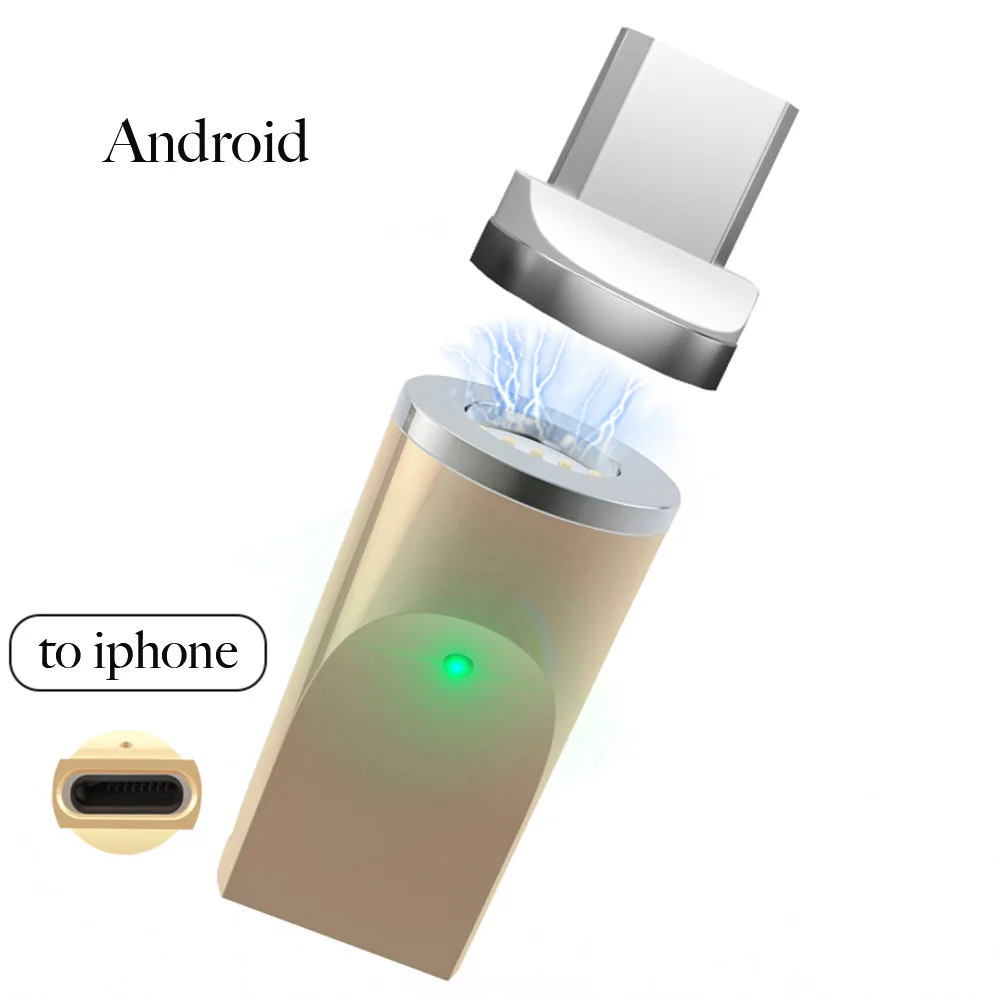 Micro USB 3.0 Magnetic Adapter Charging for Android Huawei USB Cable Magnetic Charger for LG Moto Xiaomi 3 In1 for SAMSUNG S9 - Цвет: iPhone to Android