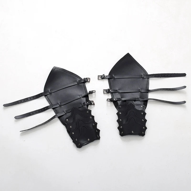 Adult Medieval Gloves Long Warrior Larp Knight Arm Wrist Bandage Armor Bracer Rivet Steampunk Archer Gauntlet Costume