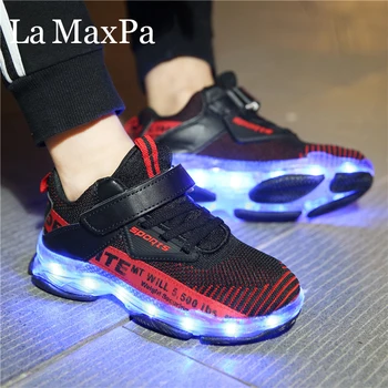 

2020 New LED Fiber-optic Luminous Sneakers Kids Led Shoes USB Charging Flash Shoes Sports Luminous Children Casual Shoes