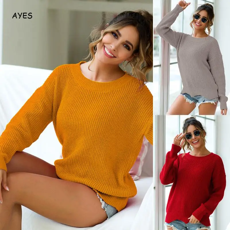 Women Pullover Knitted Winter Sweater Women Knitted Women Sweaters Pullovers Female Jumper Tops Long Sleeve Solid Sweater Lace