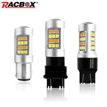 

1157 3157 7443 Dual Color LED Bulbs 2835 42 SMD Turn Signal Lights White Yellow BAY15D T25 T20 LED Car Parking Lamp Brake light