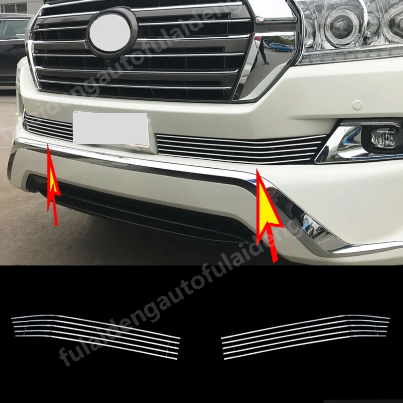 2pcs For Toyota Land Cruiser LC200 2016-2019 Front lower bumper grille mesh Insect control cover Trim Car Styling | Автомобили и