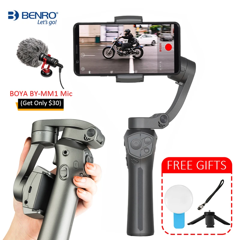 BENRO P1 3 осевой карданный Ручной Стабилизатор для смартфона iPhone Gopro hero 6 7 Huawei XiaoMi Pk