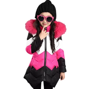 

Abesay Winter Warm Thick Down Jackets For Girls Striped Hooded Girls Jumpsuit Teenage Autumn Clothing For Girls 6 8 12 Years