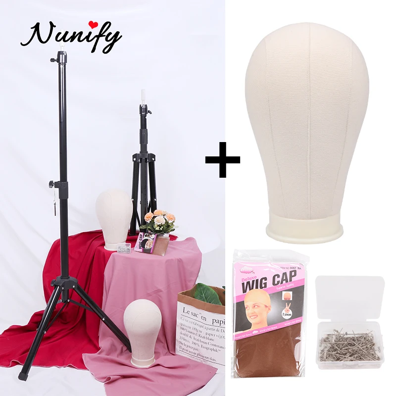 Nunify подставка для парика с головой 21 "/22"/23 "/24"/25 "холст Манекен головы от