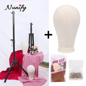 

Nunify Wig Stand With Head 21"/22"/23"/24"/25" Canvas Mannequin Head Off White Displaying Making Styling Maniquin Wig Head