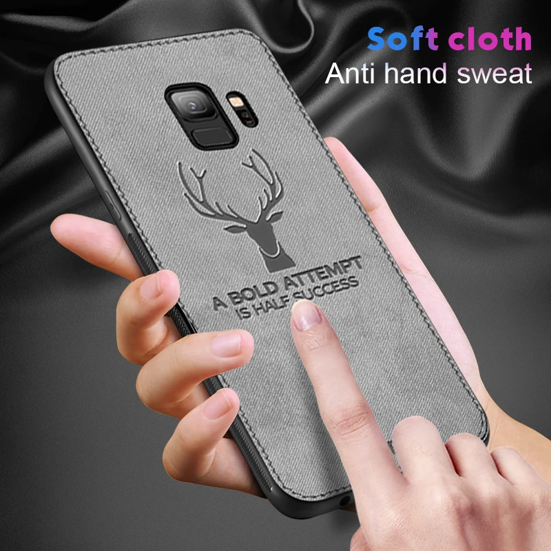 

Deer Pattern Case For Samsung Galaxy S8 S9 Plus J5 J7 J3 2017 J4 J6 A8 A6 Plus 2018 Note 9 8 Cloth Texture Soft Back Cover Armor