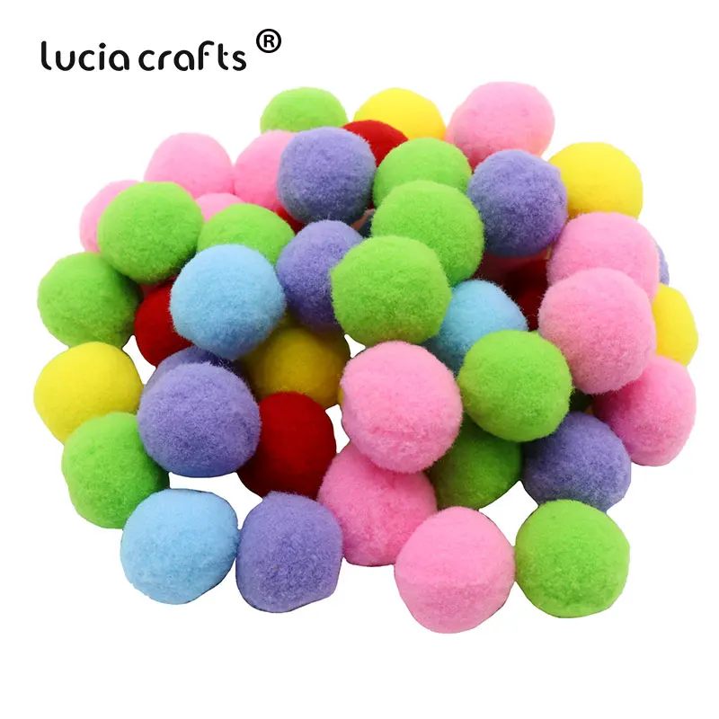 Lucia Crafts High Elastic Hair Ball 10/15/20/25mm Mixed Color Pom For Toy Kid Handmade Craft J0603 | Дом и сад