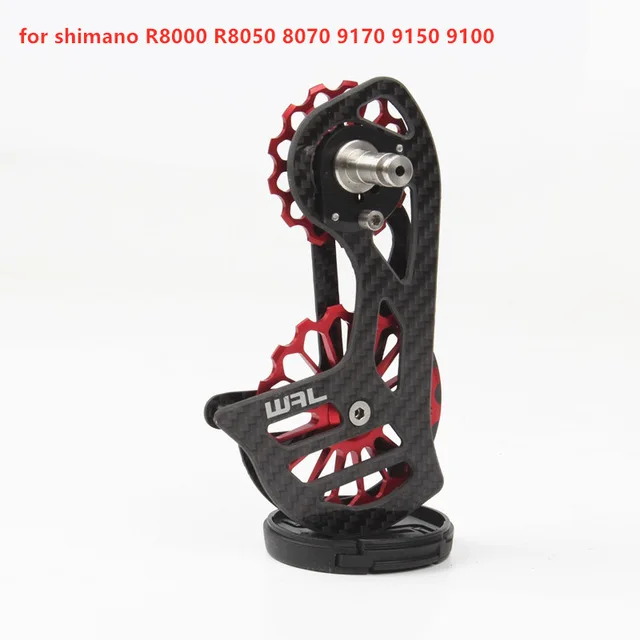 For R8000 Black Red Велосипедный карбоновый керамический задний переключатель 17 т шкив направляющее колесо для Shimano 6800 R7000 R8000 R9100 R9000 Аксессуары для велосипеда - Цвет: For R8000 Black Red