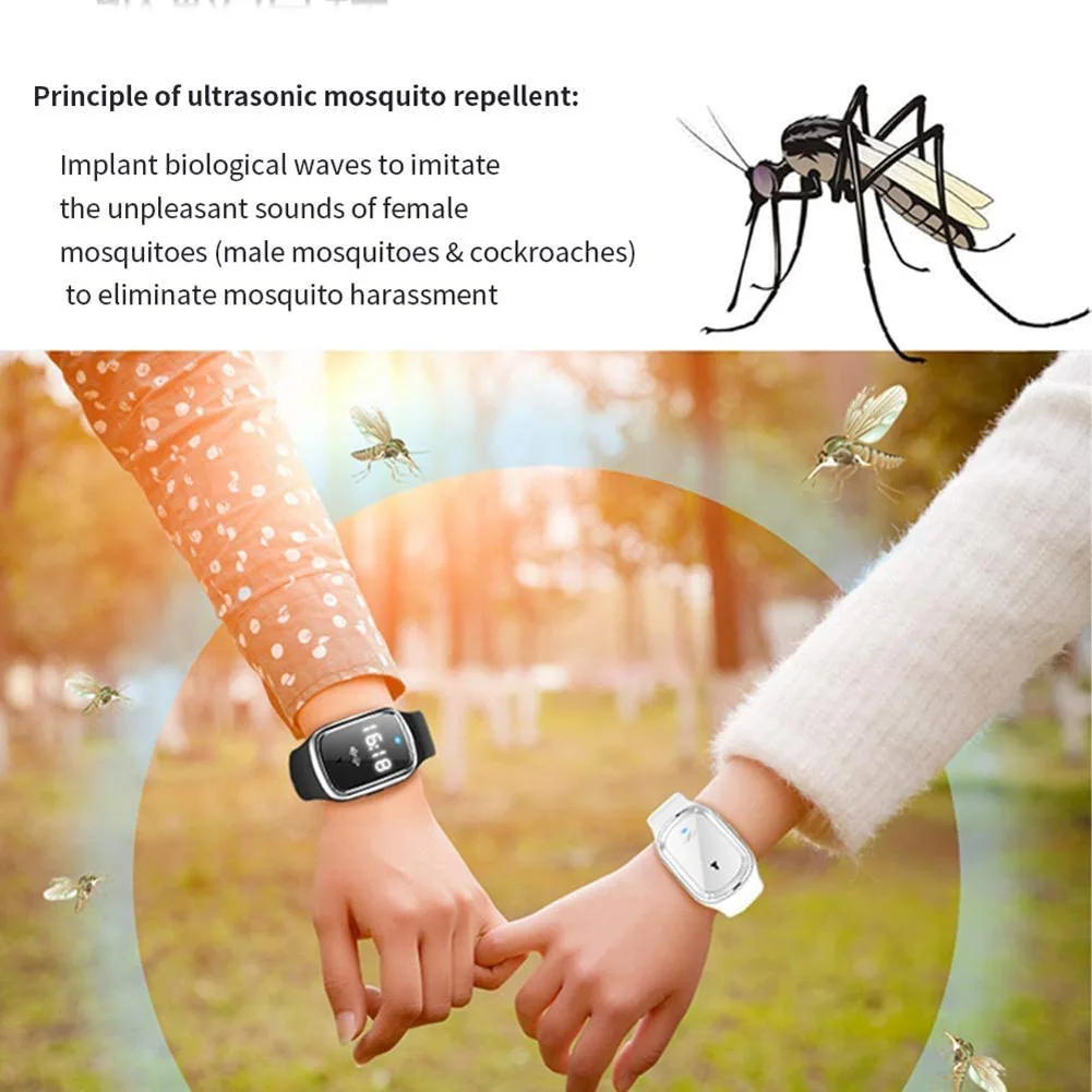Ultrasonic Natural Mosquito Repellent Bracelet Kids Waterproof Pest Insect Bugs Outdoor Ultrasound Anti Mosquito Insect Bracelet