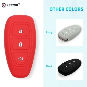 

KEYYOU Replacement Silicone Smart Key Case Cover For 2011-2013 FORD Titanium Focus Mendeo 2011-2012 For FORD Fiesta