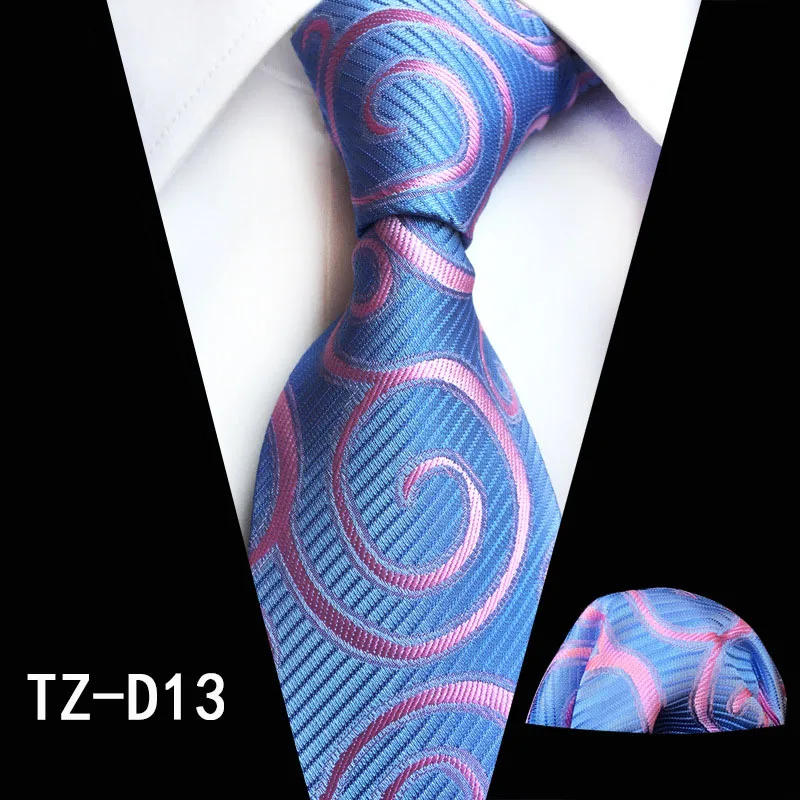 Ricnais различный мужской галстук набор Классический полиэстер шелк Бизнес Свадьба Цветочный полосатый платок-галстук наборы карманные квадратные - Цвет: F13