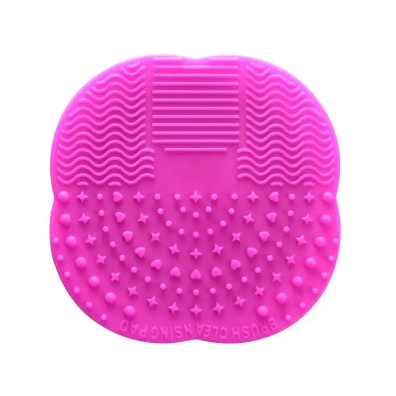 Силиконовые кисти для макияжа Набор коврик для очистки мытье кистей для макияжа гель чистящий коврик ручной инструмент основа Кисть для макияжа скребок доска - Handle Color: B Rose Pink