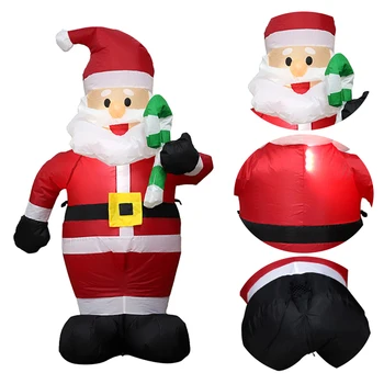 

Inflatable Santa Claus Portable Funny Kids Toys Figure Air Crutches Garden Christmas Decoration Foldable Led Model Outdoor