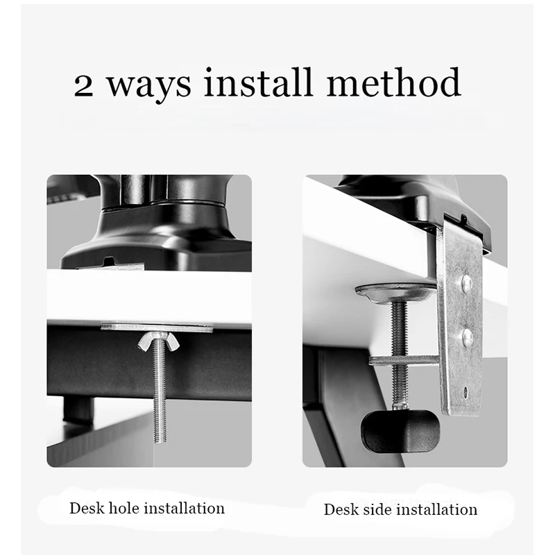 New BEISHI Dual Monitor Desktop Mounting Bracket for 13 to 27-Inch LCD Screens Rotation & Tilt Adjustable Two-Arm Desk images - 6