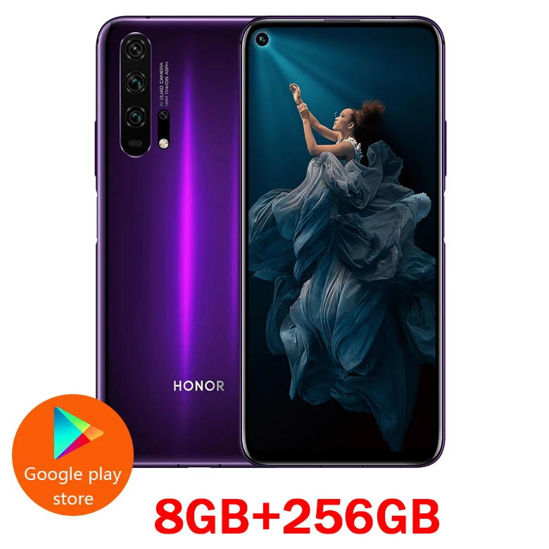 HONOR 20 PRO, смартфон, 6,26 дюймов, Kirin 980, четыре ядра, 8 Гб ram, 128 ГБ rom, 4000 мАч, мобильный телефон - Цвет: 8GB 256GB Purple