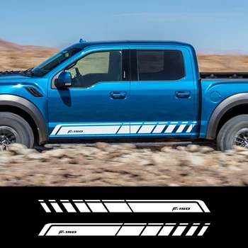 

2PCS Sport Car Sticker For Ford Ranger Raptor F150 F250 F350 F450 F550 F650 Pickup Car Door Side Skirt Stripes Decal Accessories