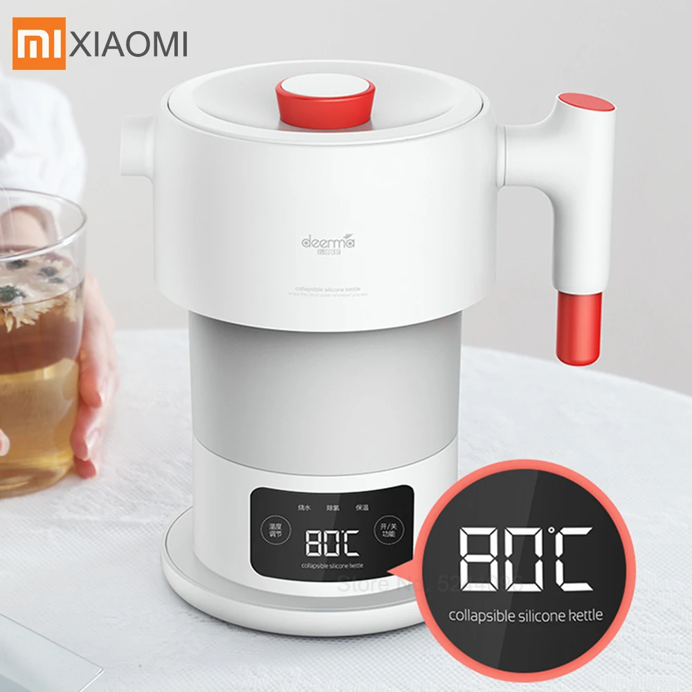 

2019 Xiaomi Deerma 0.6L Folding Portable Water Kettle For Home Travel Mini Handheld Electric Water Automatic power off kettle
