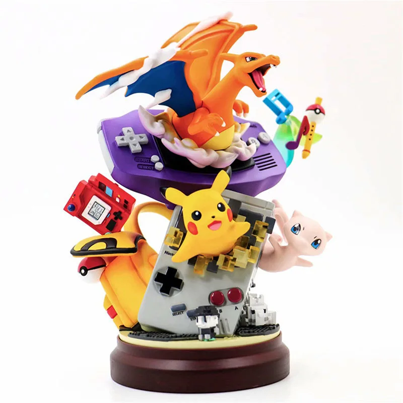 Статуя Takara tomy Resin Gameboy Pika Mew Charizar Pokemone Action фигура аниме коллекционные подарки