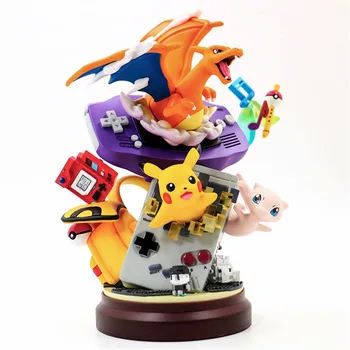 

Takara tomy Resin Statue Gameboy Pika Mew Charizar Pokemone Action Figure Anime Figure Collection Gifts Toys For Children