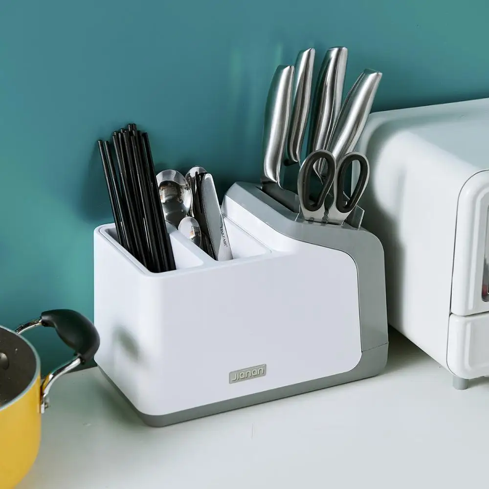 Multifunctional Plastic Knife Rack Holder Chopstick Cage Integrated