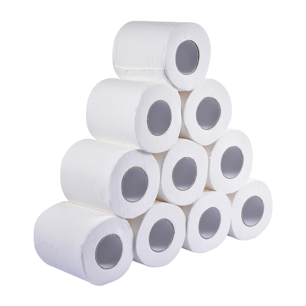 10 Rolls Toilet Paper Super Soft Clean Feel Toilet Paper Household Three-Layer Paper Towel Replacement 
