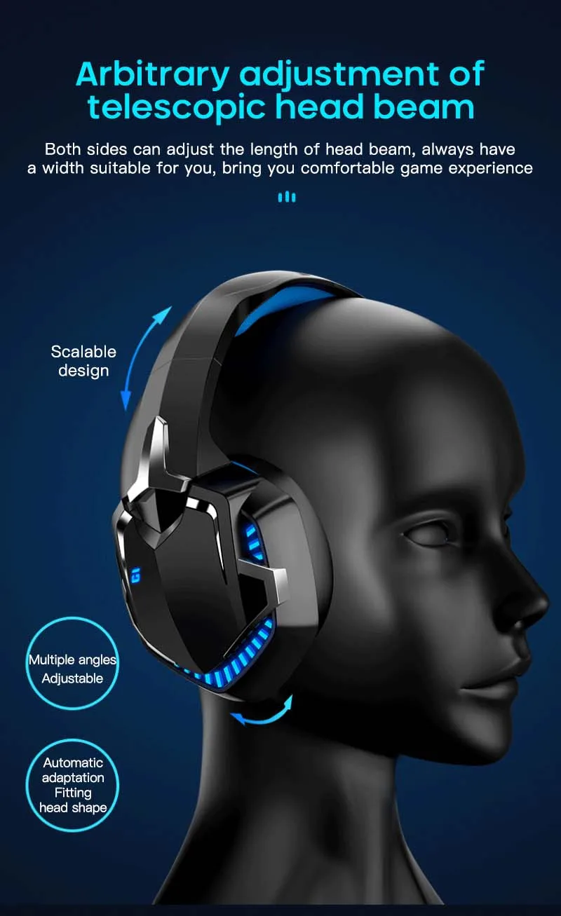 Wired Game Head Mounted Earphones Gaming Headphones Deep bass Stereo with Microphone for PS4 Laptop Headsets