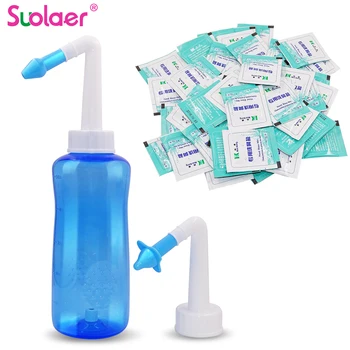 

300ML Neti Pot Adults Children Nasal Irrigator Wash Cleaner 2.7g Nose Cleaning Salts Avoid Allergic Rhinitis Health Care Tools