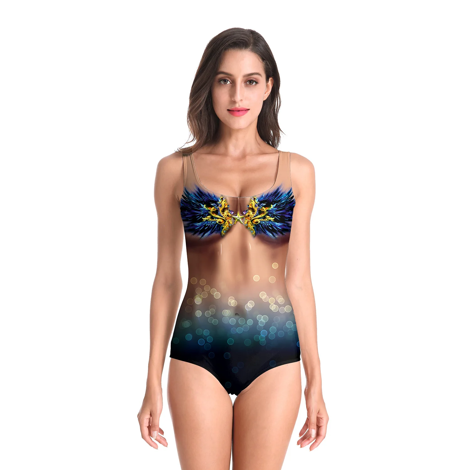 LISCN Цельный купальник с 3D рисунком женский сексуальный бикини монокини пуш-ап