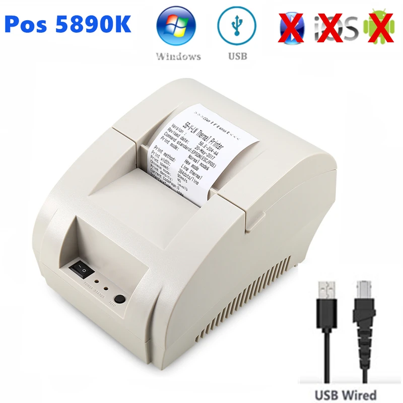 Zjiang Mini 58 мм для чеков принтер Pos термопринтер с USB для Windows Linux Поддержка, кассовый аппарат Resaurant супермаркет торговый центр