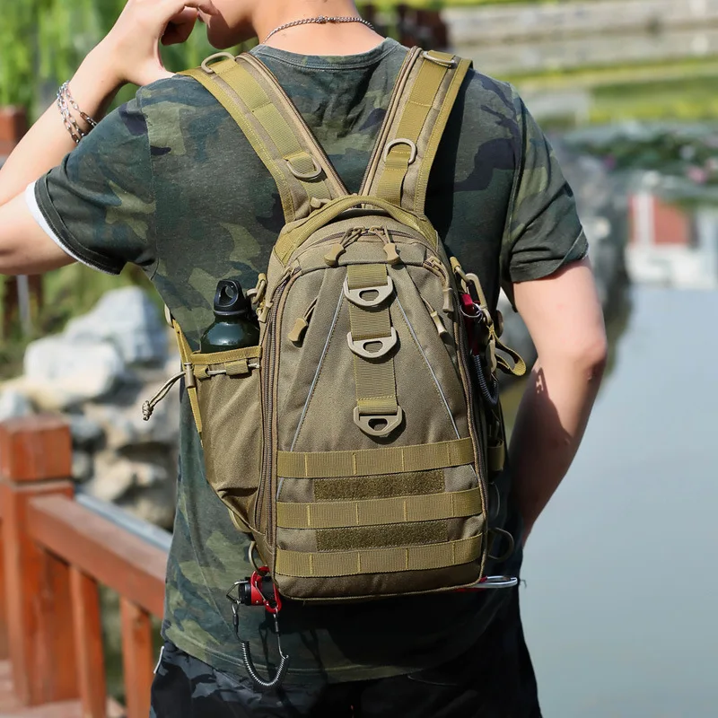 Multifunctional Fishing Tackle Molle Backpack Bag Water-Resistant Fly Fishing  Pack Rod Holders Outdoor Shoulder Pack X384G - AliExpress