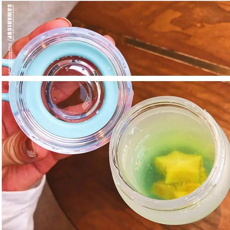 Dozzlor 1 шт Матовые прозрачные Пластик бутылка для воды с широким горлышком спорт, бутылки для питья с ручкой ремень для езды на велосипеде, для кемпинга