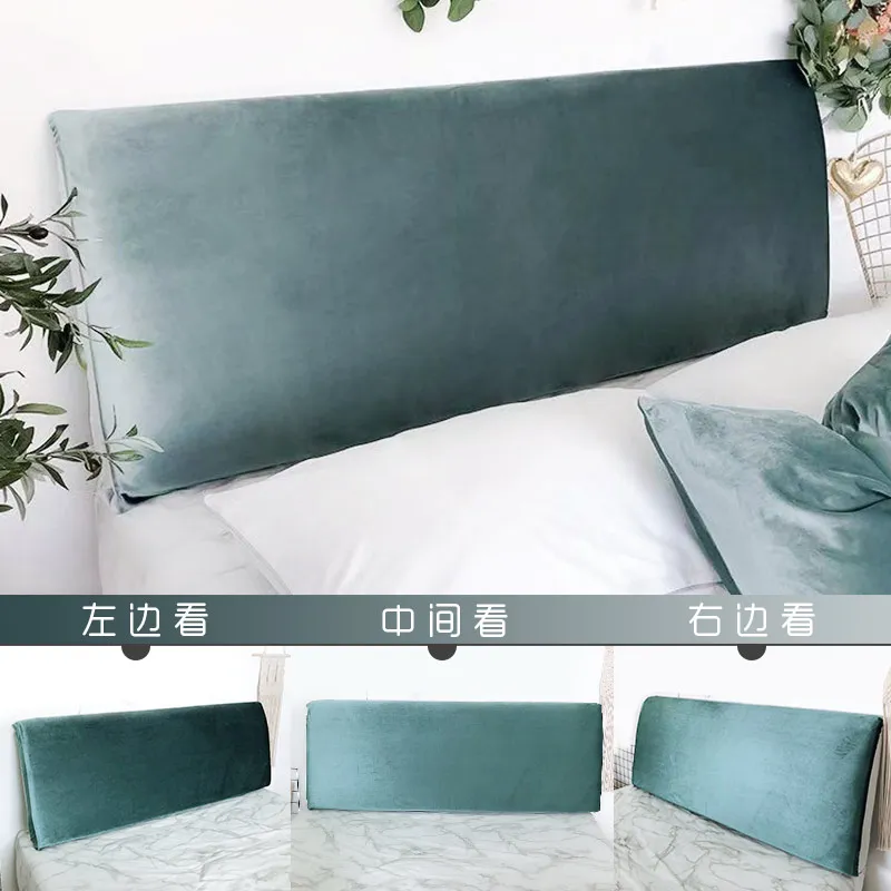 Nordic Luxury Velvet Bed Cover Solid Color Full Enclosed Elastic Dust-proof Bed Head Cover/ Protective Cover