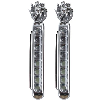 

2 X Daytime Running Lights (Uses Wind Power) Auto DRL Lamp Driving Diurnal Light 8 LED Car Light Bulb DC 12V (White Light)
