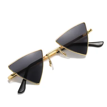 

New punk steam sun glasses triangle irregular metal sunglasses fashion men's and women's glasses 1930
