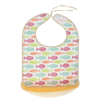 

Detachable Reusable Washable Waterproof Adult Bib Clothing Protector w/ Crumb Catcher