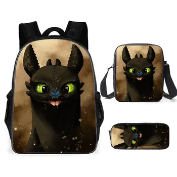 

New How to Train Your Dragon Children School Bags Set Cartoon Backpack Kids School Boy Girl Book Bag Mochila Infantil