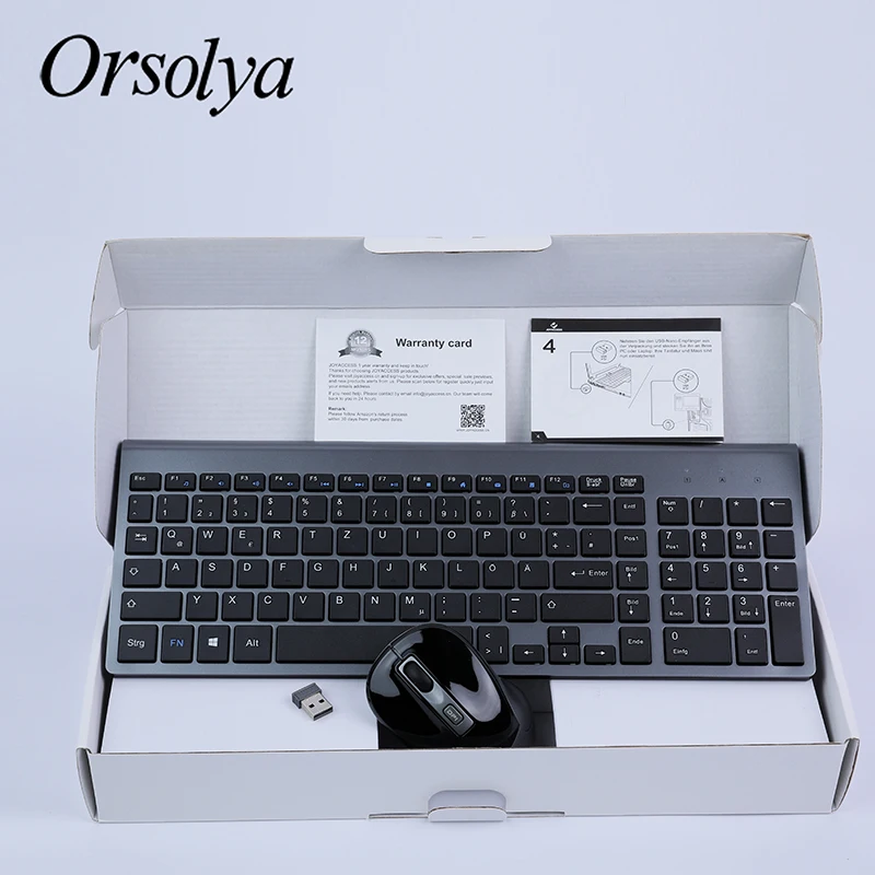 2 4G Беспроводная клавиатура и мышь комбо Orsolya компактная полноразмерная менее